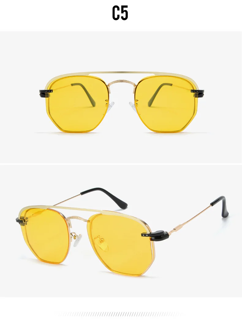 Mg059 Polarized Clip On Sunglasses Yellow Eyewear Uv400 Lunettes De ...