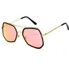 YTSDL30767 Big frame irregularity polygonous sunglasses metal