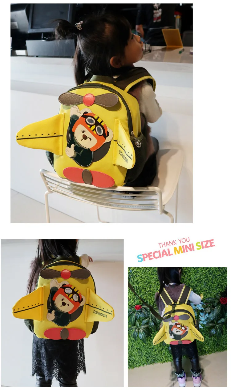 New Fashion 3D airplane Backpack Cute Children Bagpack Kids Bagpack