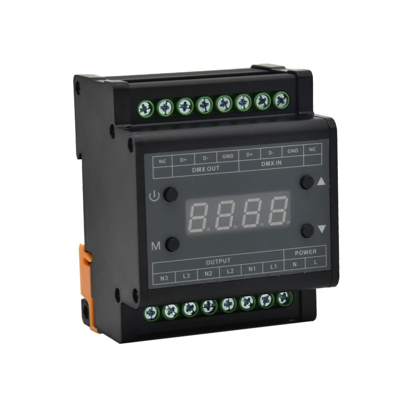 DMX302 DMX triac dimmer led brightness controller AC90-240V TRIAC 3-Output