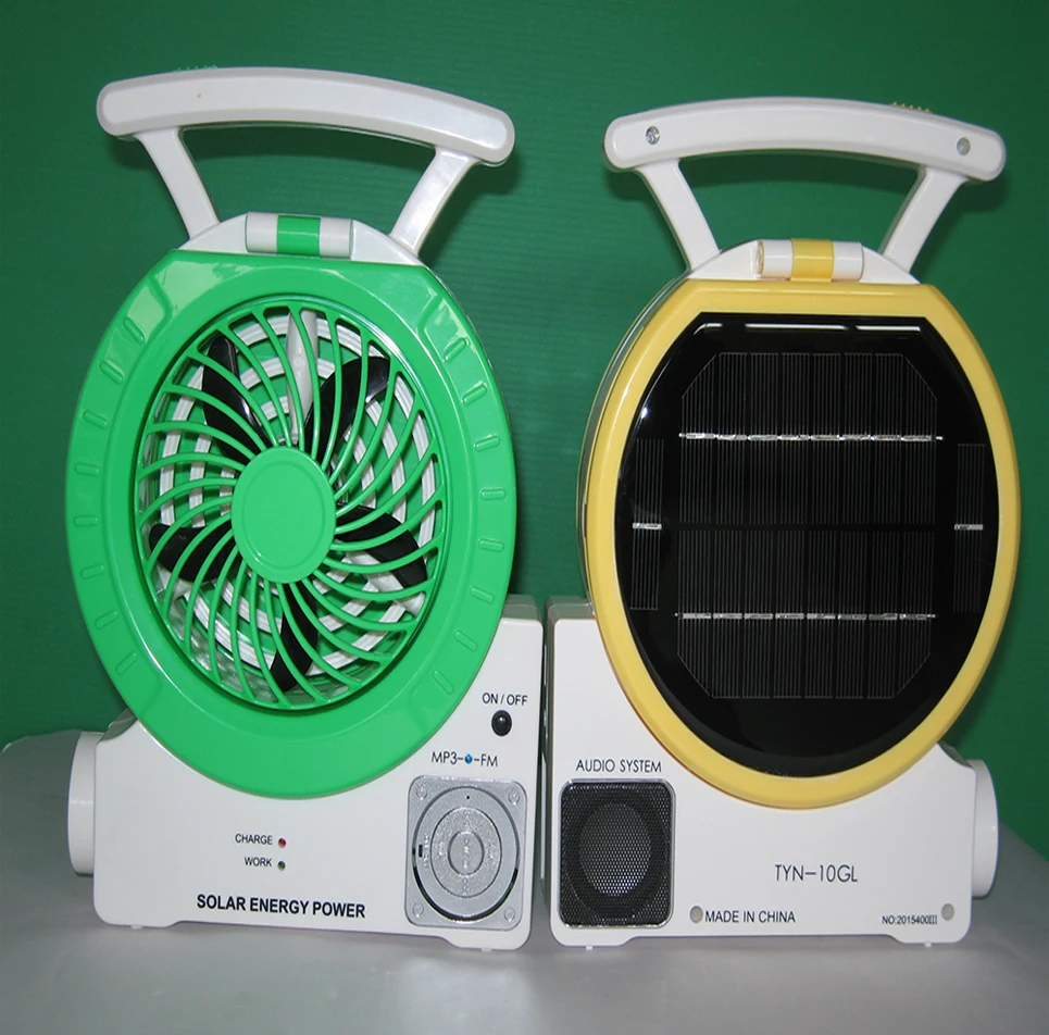 Buy Multi-Function Solar Fan with Radio/MP3/Table Lamp/Torch/Cell