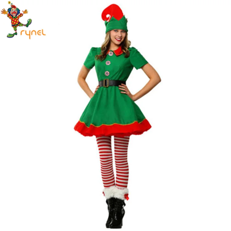 Verbazingwekkend Pgcc5186 Korte Mouw Groene En Rode Kerst Kostuums Elf Santa JW-47