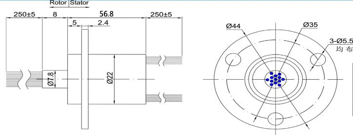 36 Core Signal UAV High Speed Ball Toy Rotary Electrical Capsule Slip Ring Rotating Connector