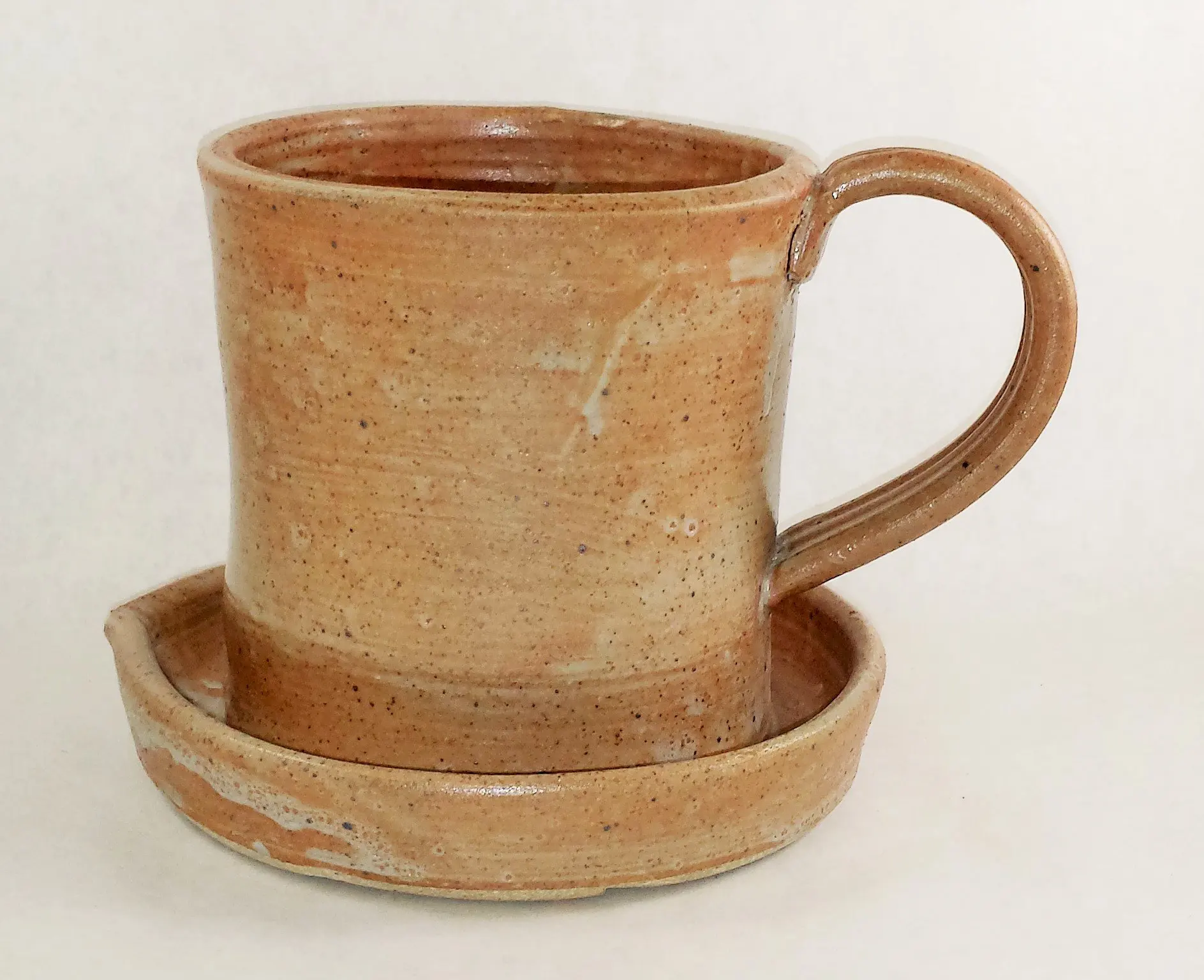 Aunt Chris' Pottery - Heavy Hand Made - Clay Bacon Cooker - Unique New Way of Cooking Bacon - Primitive Nude Color Glazed