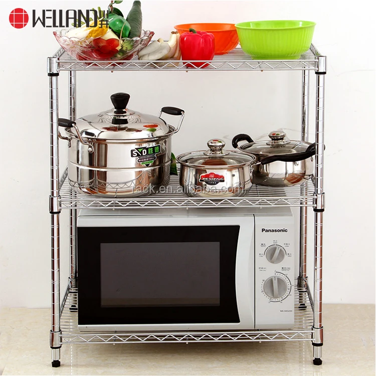 High Quality Lowest Moq 3 Tier Mini Kitchen Microwave Storage Holder