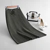 2018 Autumn winter fashion design multi color optional rivet high waist long knit skirt a line skirts