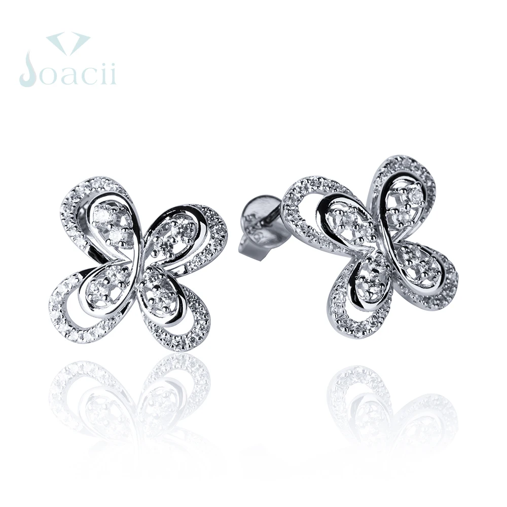 Joacii New Design Diamond 925 Butterfly Silver Earring With Gioielleria