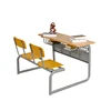 Hot-selling Double Matel Mdf School Furniture Wooden Step Educational Set Desk And Chair For Teacher