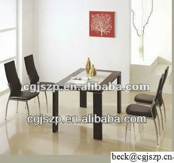 Cheap Dining Room Set With Square Metal Glass Table And
