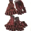 Wholesale Top Highlight Red And Black Color Hair Bouncy Curly Very Soft And Silky Human Hair Weaving Bundle With Closure