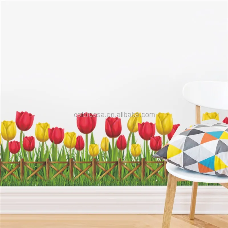 Colorcasa Diy Removable 3d Wallpaper Bunga Tulip Penyisipan Garis Dekorasi Wall Stiker Dinding Decal Dekorasi Rumah 054 Buy Dekoratif Dinding