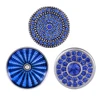 3 Pcs Blue Color Themed Interchangeable Metal Jewelry Button Charm Snaps