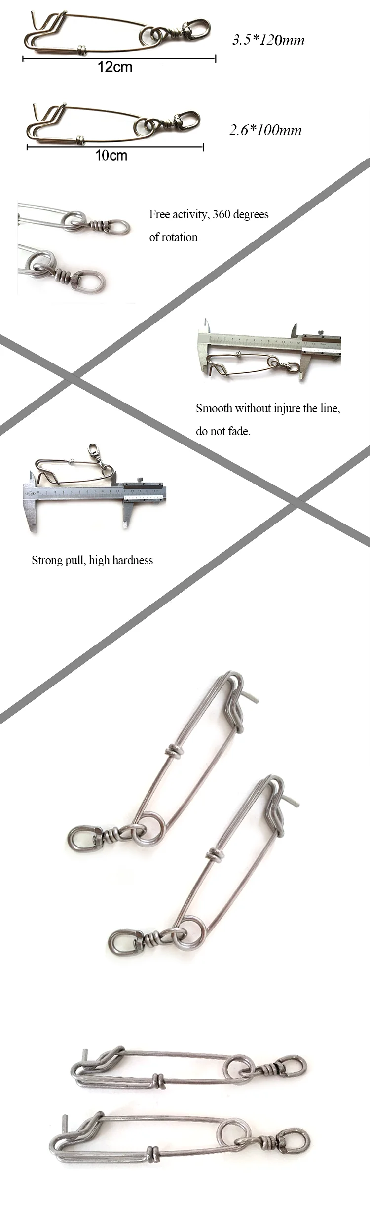 Stainless Steel Fishing Swivels Snap Speargun Float Line Fishing Snap Swivels