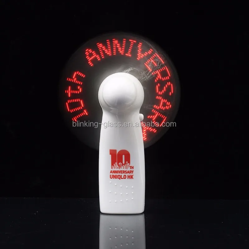 Aaa Battery Operated Hand Custom Usb Mini Led Message Fan Buy Battery