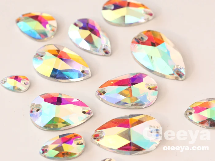 Hot Sale Best Quality 5A K9 Glass Sewing Strass Crystal AB Gems De-art Sew on Rhinestones for Gym Leotard