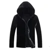 Fast Supply Mens Fashion Faux Bear Fur Spring Hooded Jacket Black Hooded Jacket