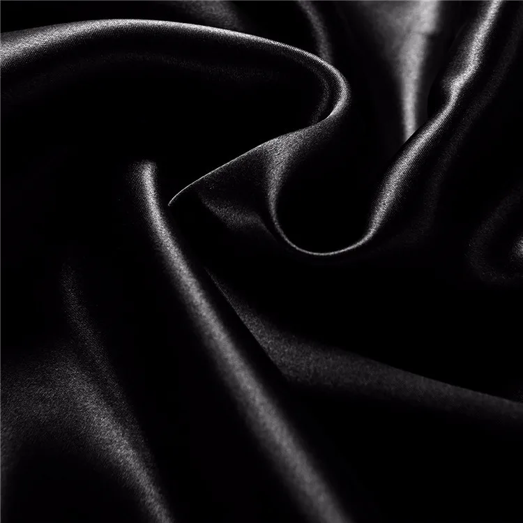 Black Satin Silk Duvet Cover Bedding Set Cushion Cover Pillow Cases Set
