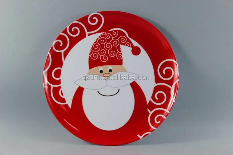 Popular Design Melamine Round Plate And Dish For 2017 Christmas
