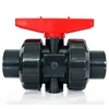 Factory Direct Sales High Quality DN20 De25mm 3/4" UPVC PVC Plastic Double True Union Flexible Connection Water Shut Off Valve