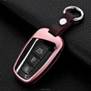 Rose Golden Color Smart Remote Key Fob Cover fit for gran Santa Fe IX45 Azera Equus Genesis 3 4 Buttons with keychain