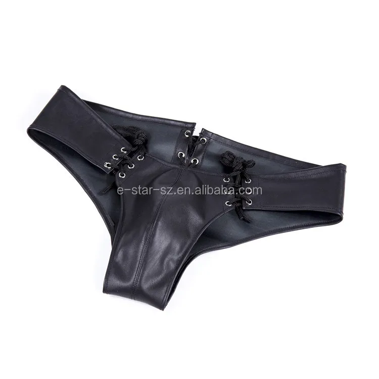 Gay Bdsm Wearable Leather Underwear Size Adjustment For Gay Man Bondage
