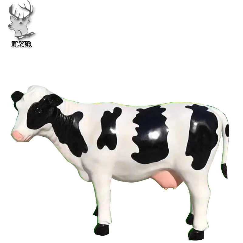 Outdoor Fiberglass Animal Sculpture Fiberglass Milk Cow Statue - Buy ...