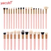 Yaeshii Custom Logo 30pcs Vegan Cosmetic Brushes Kit Professional High Quality Wholesale Makeup Brush Set