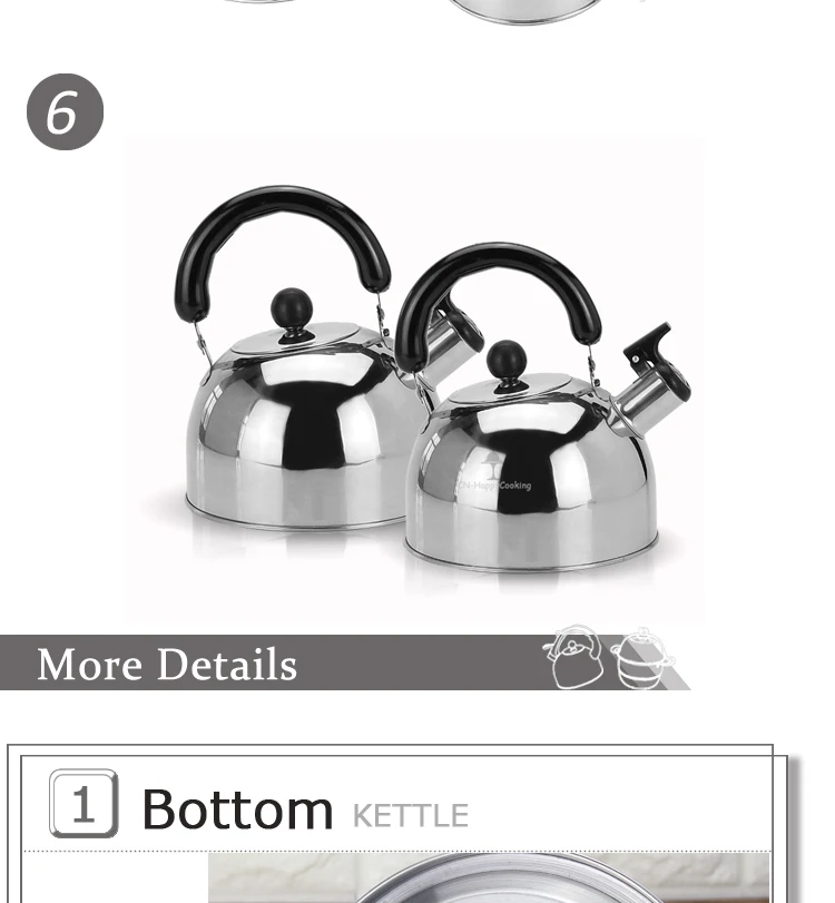 3.2QT(3-Liter) Stainless steel whistling stove top tea pot 