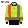 100% polyester birdeye mirco mesh with bottom black polo t shirt hi vis roadway safety reflective clothing