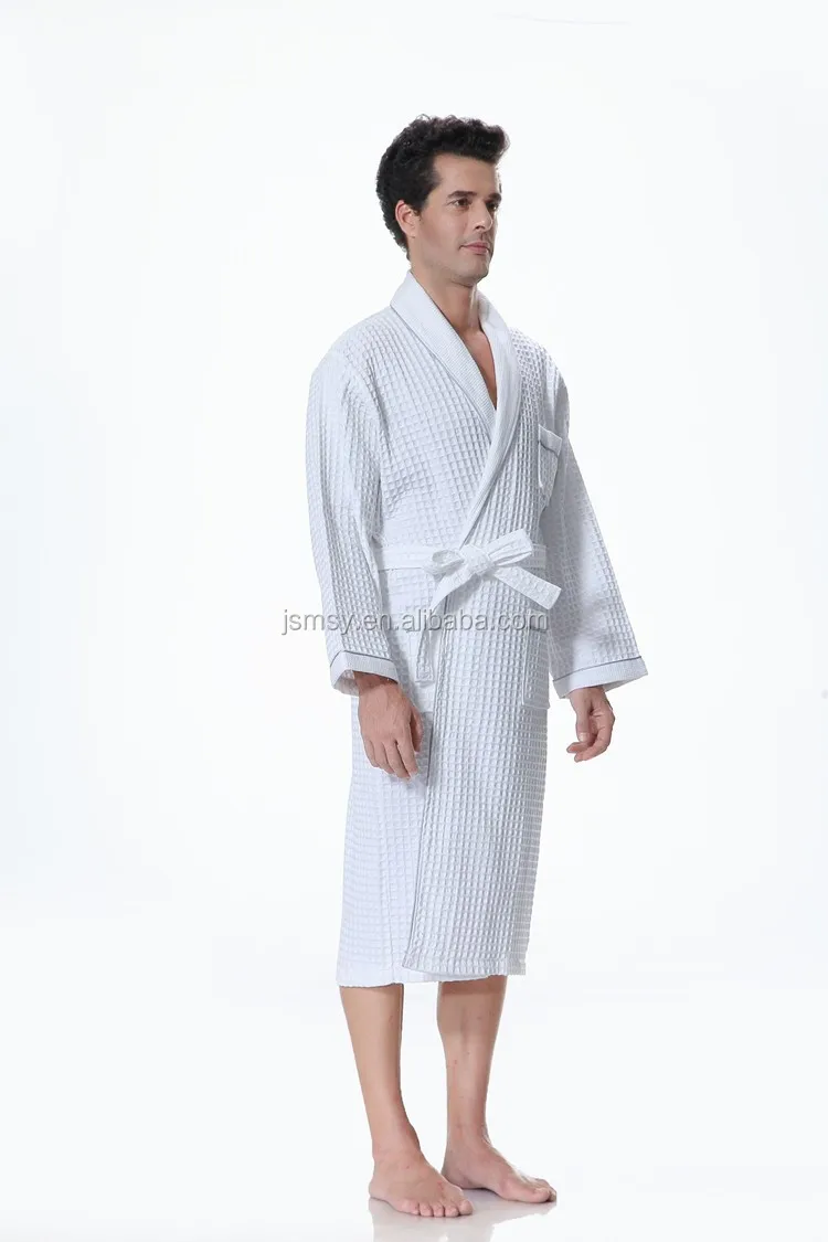 Embroidered Luxury Hotel Waffle Terry Cloth Bath Robe Knee Length Bathrobe For Hotel Buy Knee