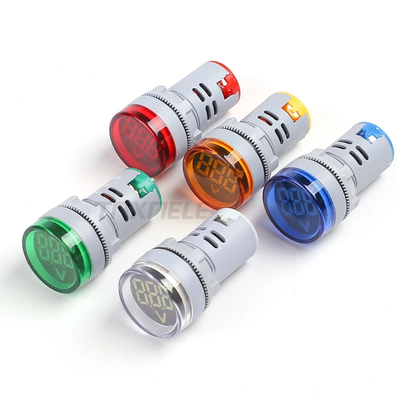 22mm Large Digital Voltmeter Ac60500v Red Display Lamp Voltage Meter