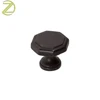 Custom solid aluminum octagon shape matt black door knob black passage door knob with good quality