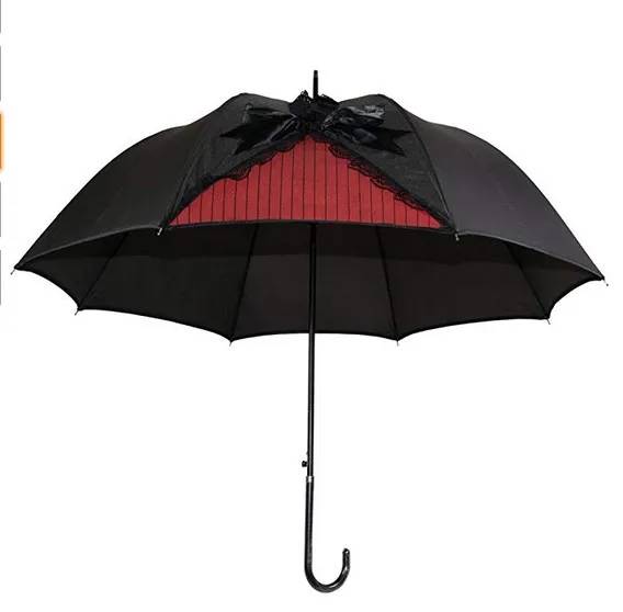 Gothic Windproof Lace Umbrella Kung Fu Smith Vintage Parasol Umbrella for Women UV Protection British London Rain Umbrella