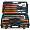 18pc BBQ spatula with built-in bottle opener,tongs, fork, knife, basting brush, & grill brush with scraper bbq set