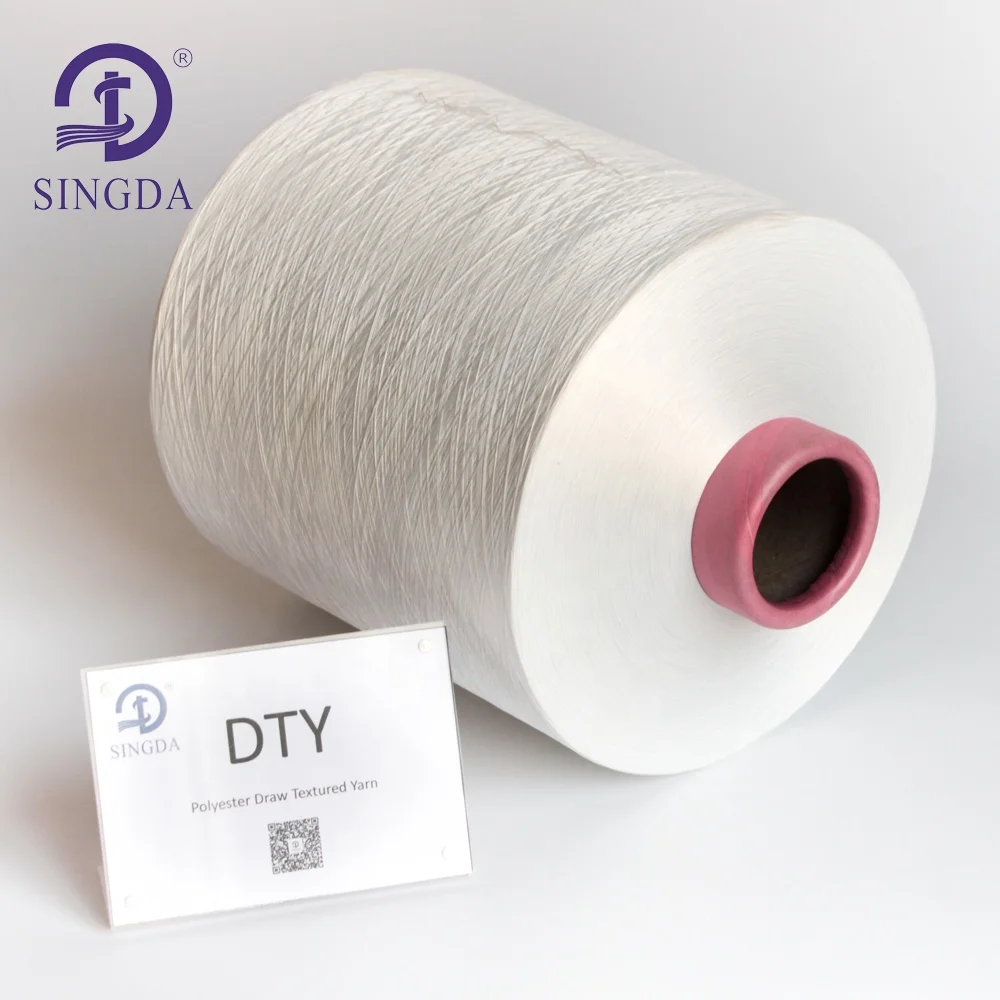 Even Evenness 100 Polyester Dty Yarn Aa Grade Draw Textured Yarn 150/48
