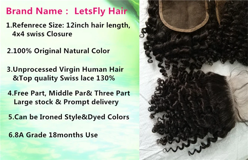 Cheap Hair Wholesale Free Parts 4x4 Afro Kinky Curly Lace Closure