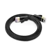 Flat Cat7 Ethernet internet Cable For Laptop Router Digital Set-Top Box Switch Black