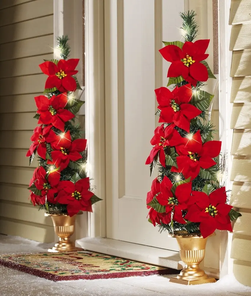 Get Quotations Lighted Flat Back Poinsettia Tree Decoration Get Quotations Lighted Flat Back Poinsettia Tree Decoration
