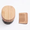 Customized Boar Bristle Bamboo Beard Brush Comb And Brush Set