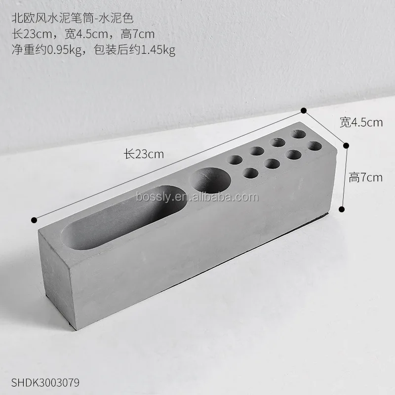 European Modern Creative Office Creative Practical Ornaments Concrete Desktop Pen Inserted Business Card Holder Buy Office Desk Practical Ornaments Useful Desktop Storage Holder Desktop Business Card Holder Product On Alibaba Com