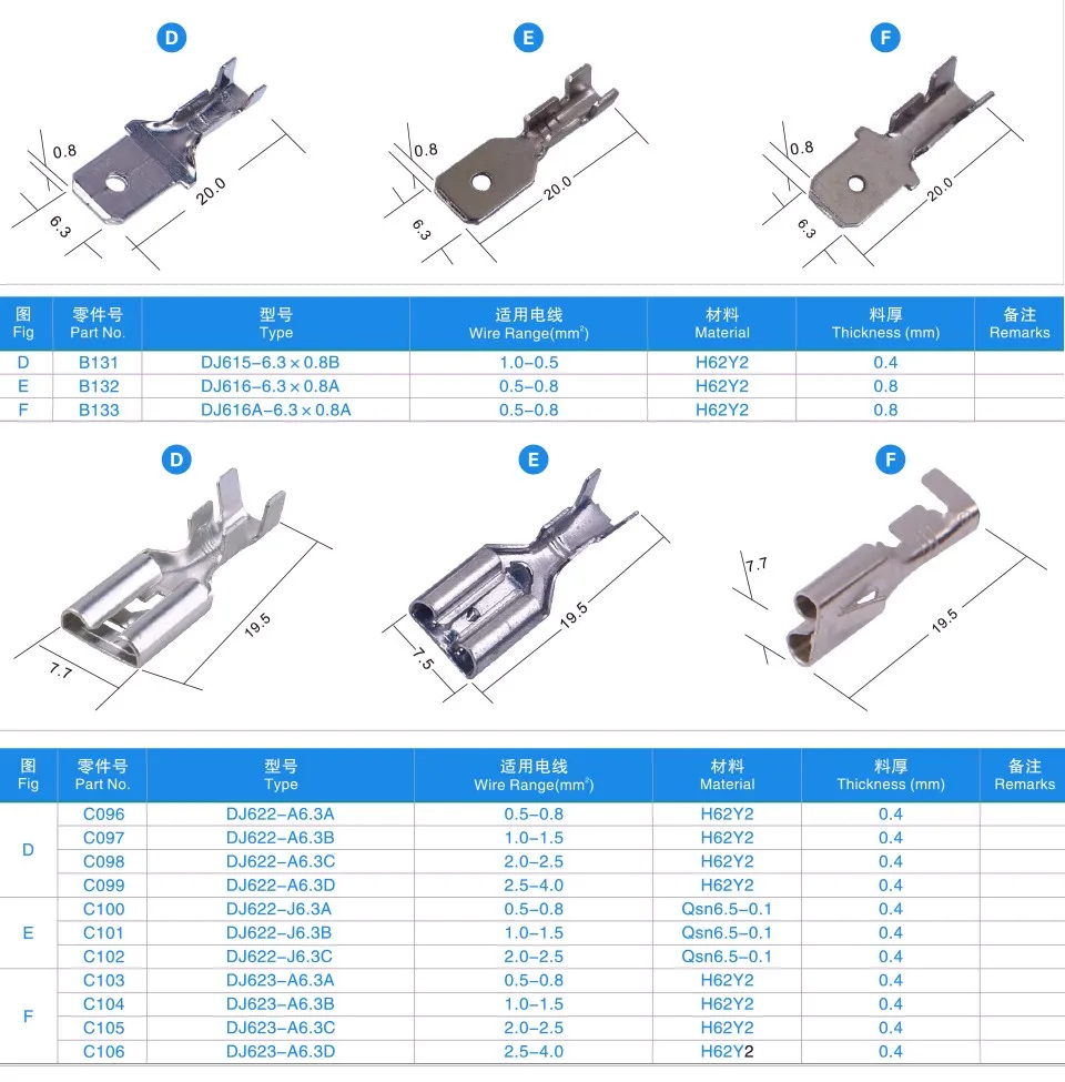 100 Sets Brass Electrical Terminal Flag Type Female Terminal Pvc Cover Dj6211 D6 3b Female Terminal Electrical Terminalsterminals Electrical Aliexpress