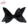 Dance Team Black Sparkly Hair Bow For Toddler Cheerleading Competition