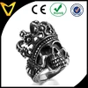 Men's 316L Large Stainless Steel Ring Silver Balck Skull Crown Cross Flower Gothic