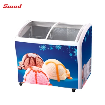 ice cream freezer glass top