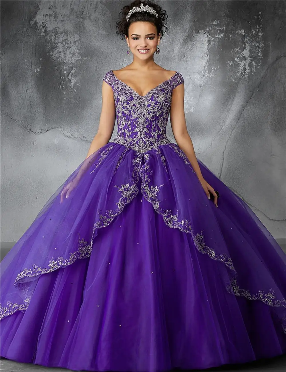 purple poofy dress