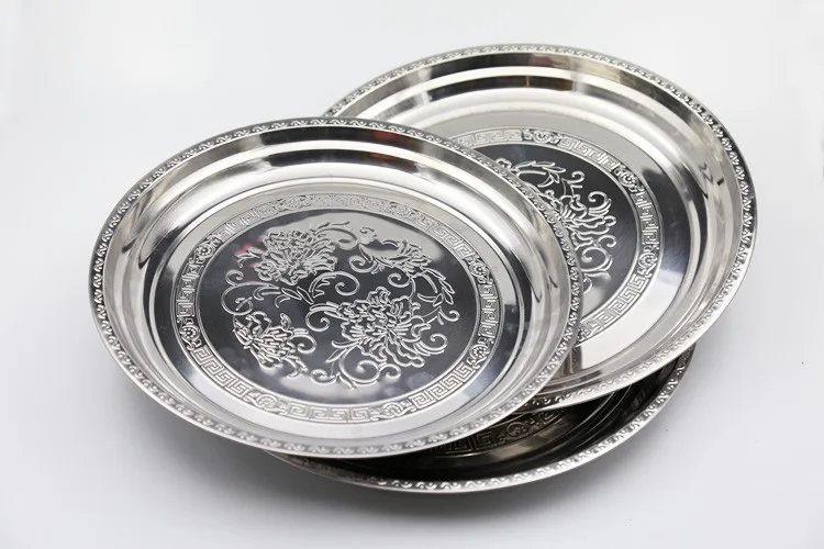 Wholesale Restaurant Steel Buffet Plate Stainless Steel Food Plate