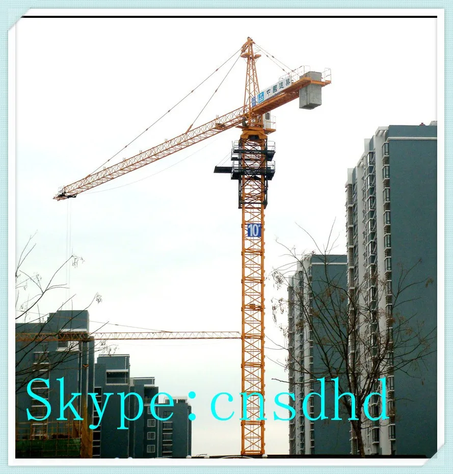 Hongda QTZ125F 10t tower crane with head and remote control frequency tower crane for sale