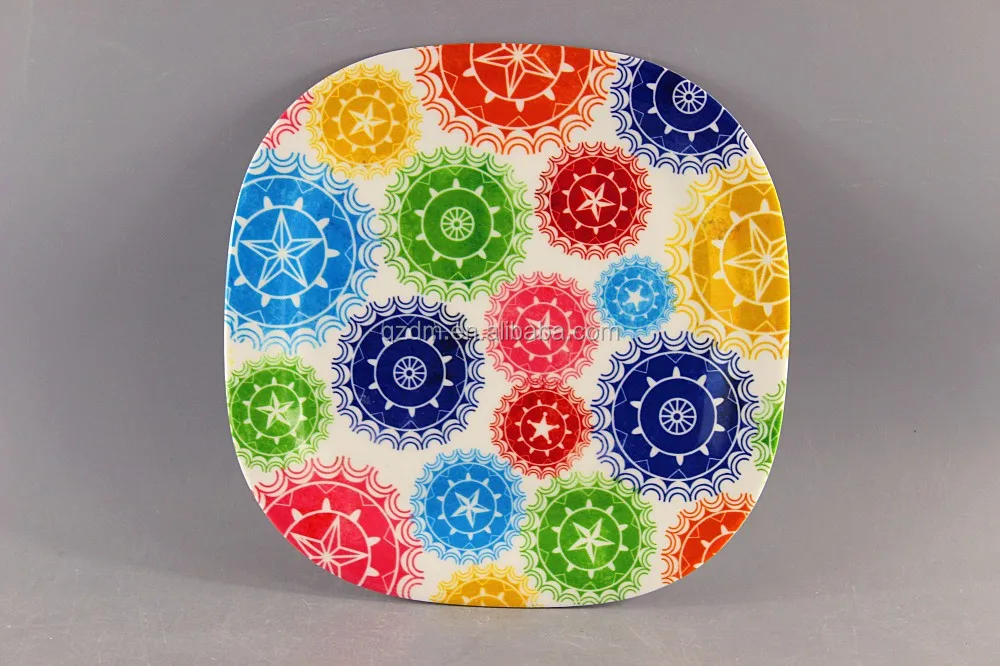 PDQ Package Melamine Square Plate For Supermarket