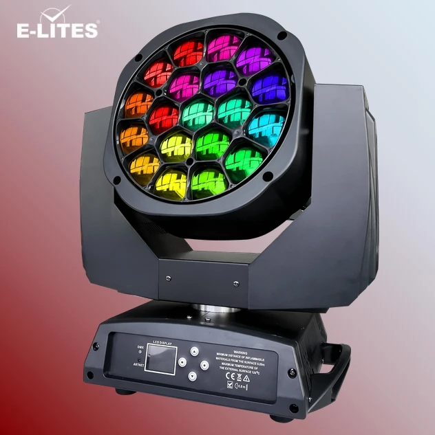 Wash moving head light 19x15W rgbw 4in1 led zoom wash led moving head