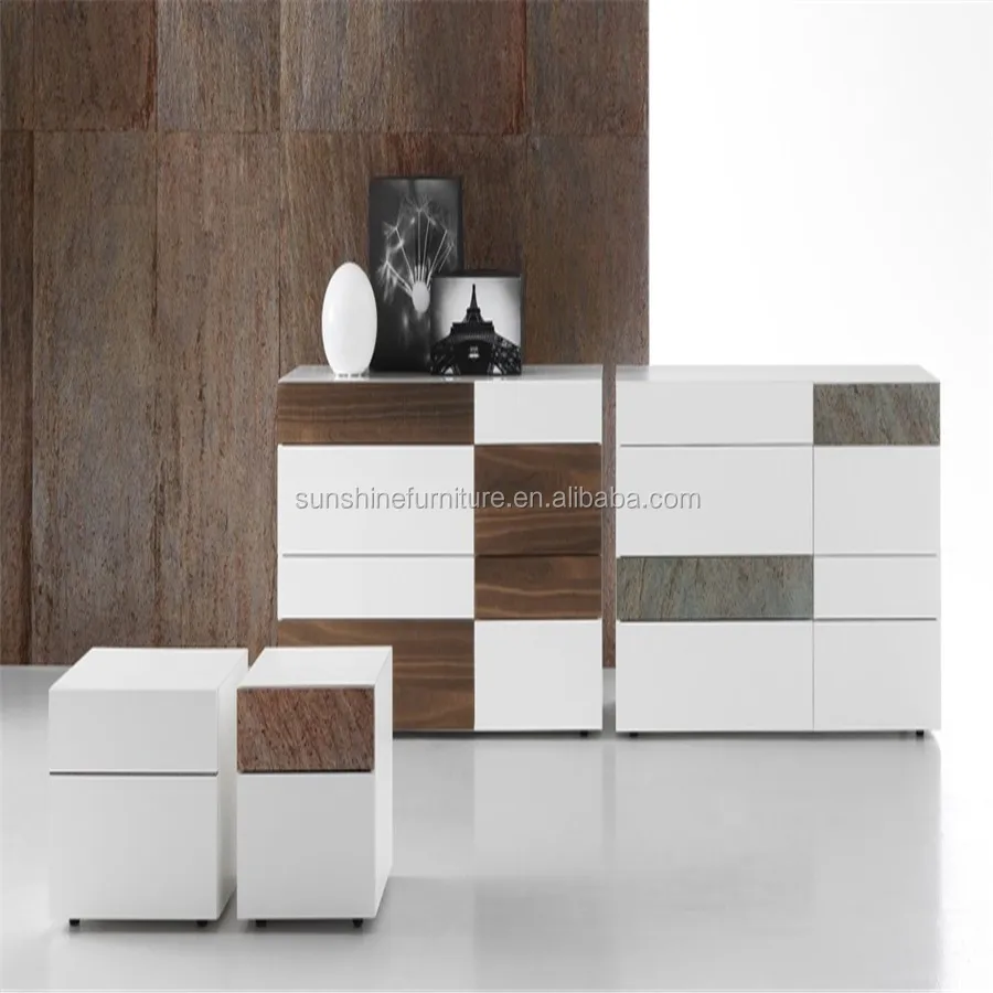 Odm oem ontwerp witte goedkope meubelen slaapkamer houten ladekast ...
